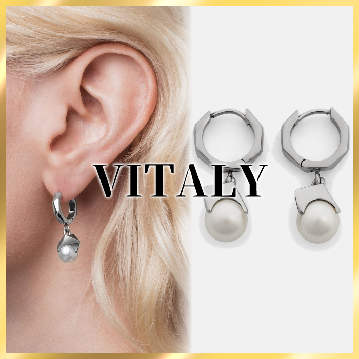 国内発送/関税込☆Vitaly☆ステンレス パール ドロップ ピアス☆
