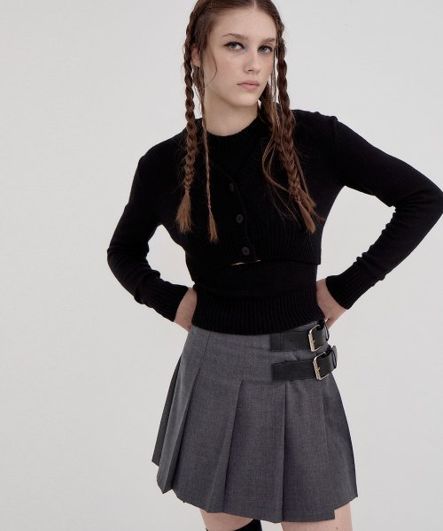 アウターその他 Rest & Recreation RR CROP KNIT CARDIGAN BLACK