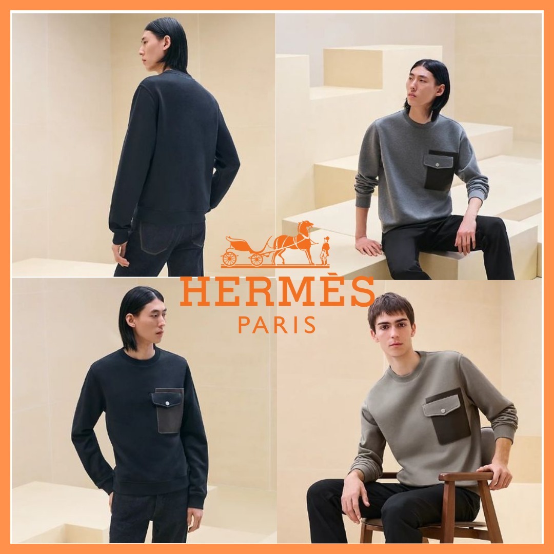 【新作】HERMES 24aw ラウンドネックスウェットシャツ