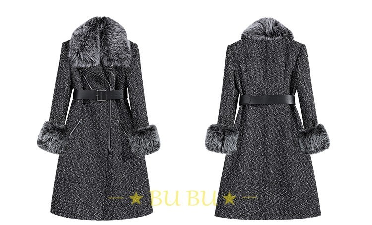 DABUWAWA 上品 ボリュームファー ベルト付 コート アウター DABUWAWA 上品 ボリュームファー ベルト付 コート アウター