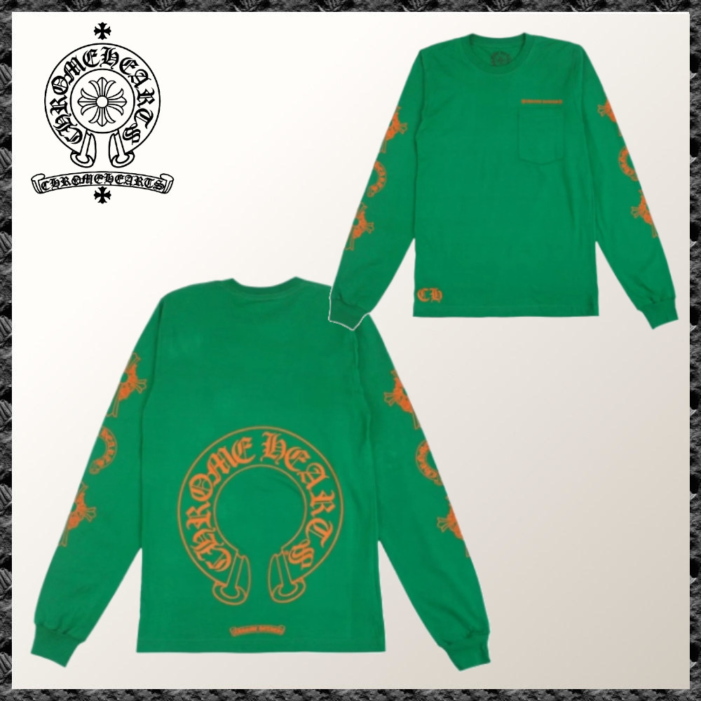 CHROME HEARTS◆ホースシュー ロングスリーブ Tシャツ グリーン