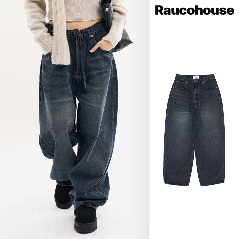 【Raucohouse】Dauphin string over denim pants