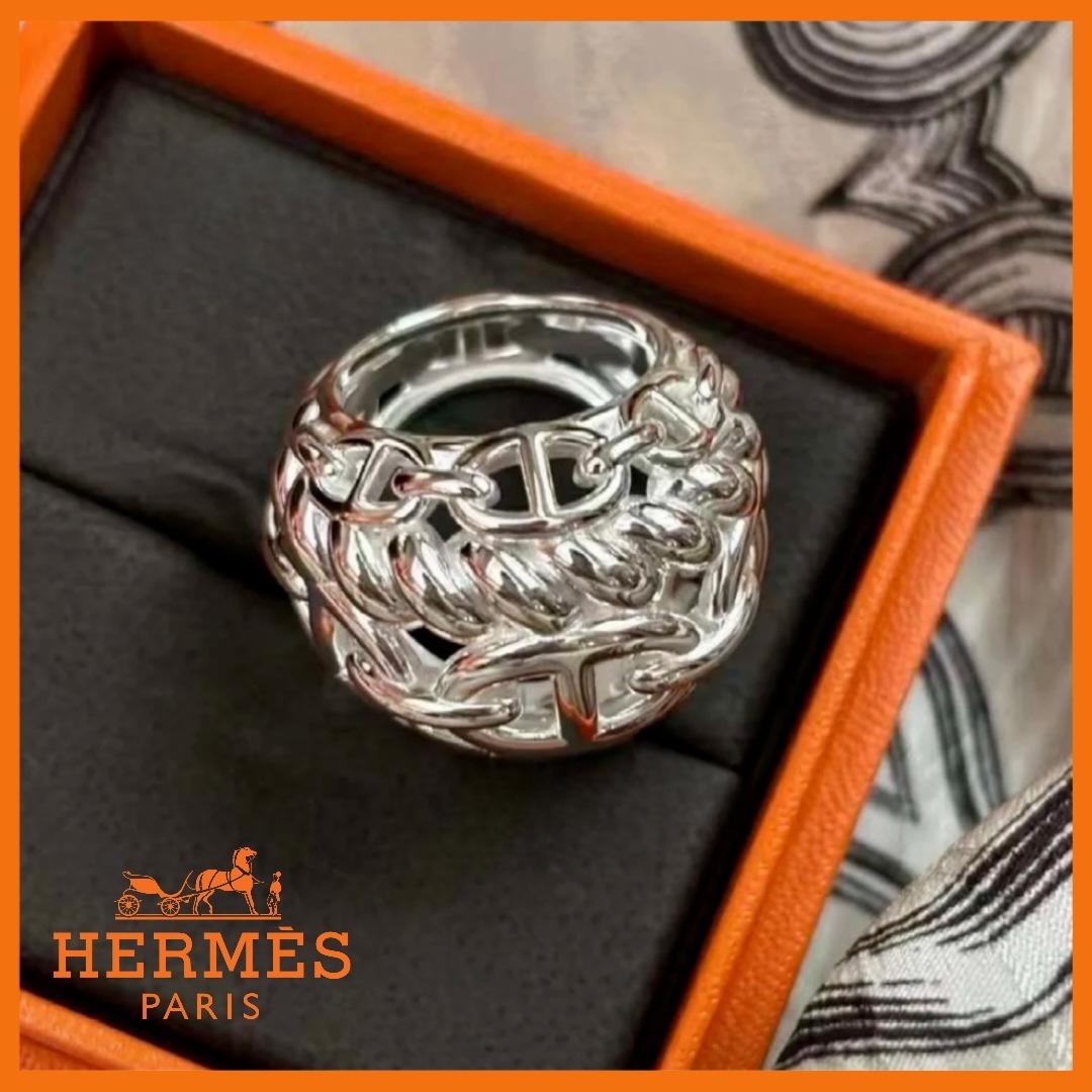 【目を引く大きめデザイン♪】HERMES リング