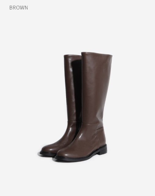 ロングブーツ KOMOREBI MUSEUM Handmade 2way shape round long boots KM286 KOMOREBI MUSEUM] 韓国 Handmade wide classic long boots 3色