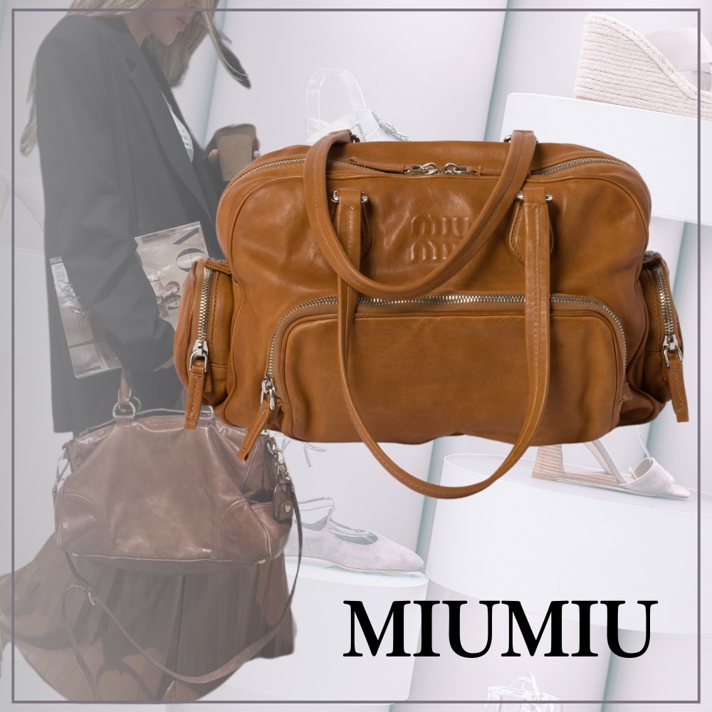 【日本完売品】MIUMIUナッパレザー ボウリングバッグ