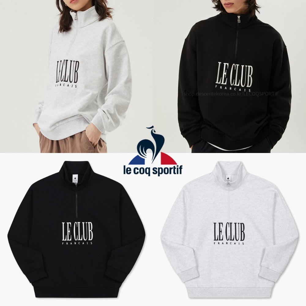 【le coq sportif】 Essential Half Zip Up Letter Sweatshirt★