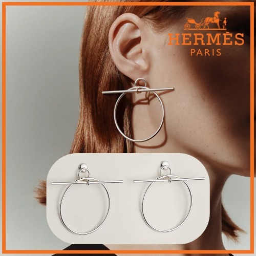【HERMES】ループピアス フープピアス グラフィカル シンプル