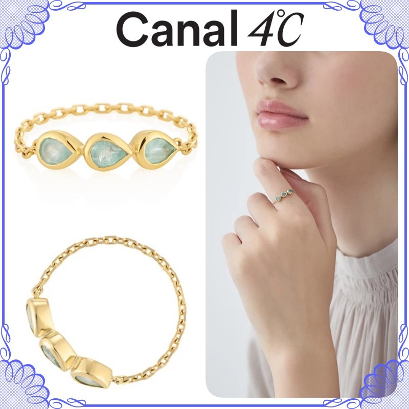 大人気!! Canal 4℃ K10 イエローゴールド チェーンリング