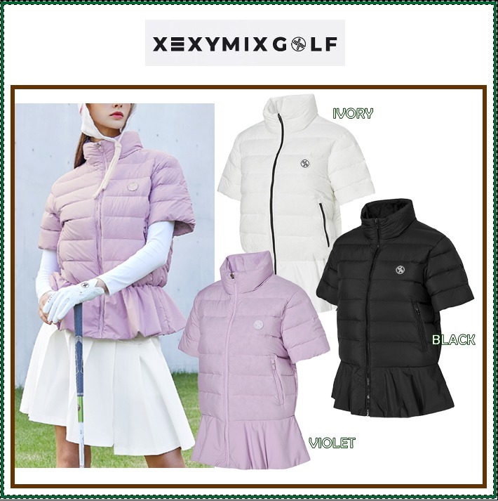 【XEXYMIX GOLF】Goose down Peplum Short sleeve Jumper■WOMAN