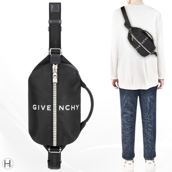 GIVENCHY_Gジップ ロゴプリント メッセンジャーバッグ