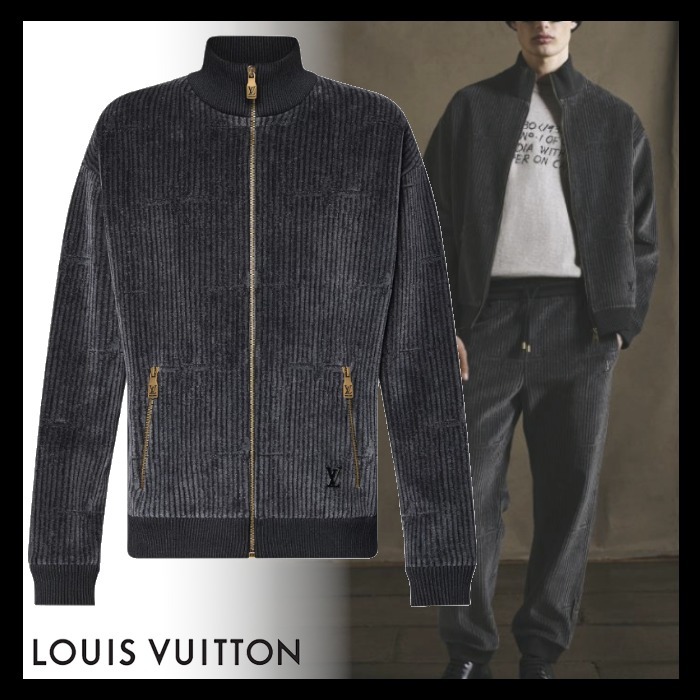 Louis Vuitton《コットンベルベットトラックトップ》グレー 直営