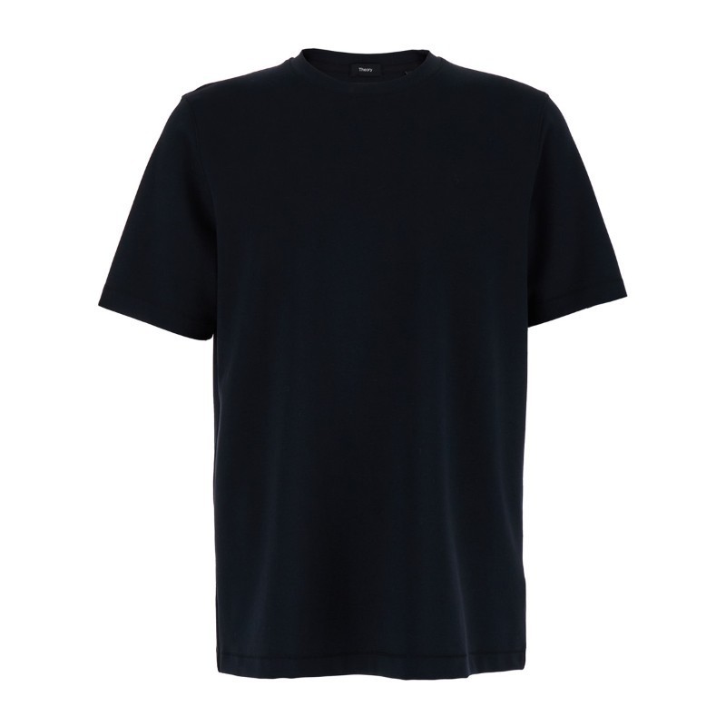 Tシャツ・カットソー Theory Black Crewneck T-Shirt in Jersey Man (M0196528 001)