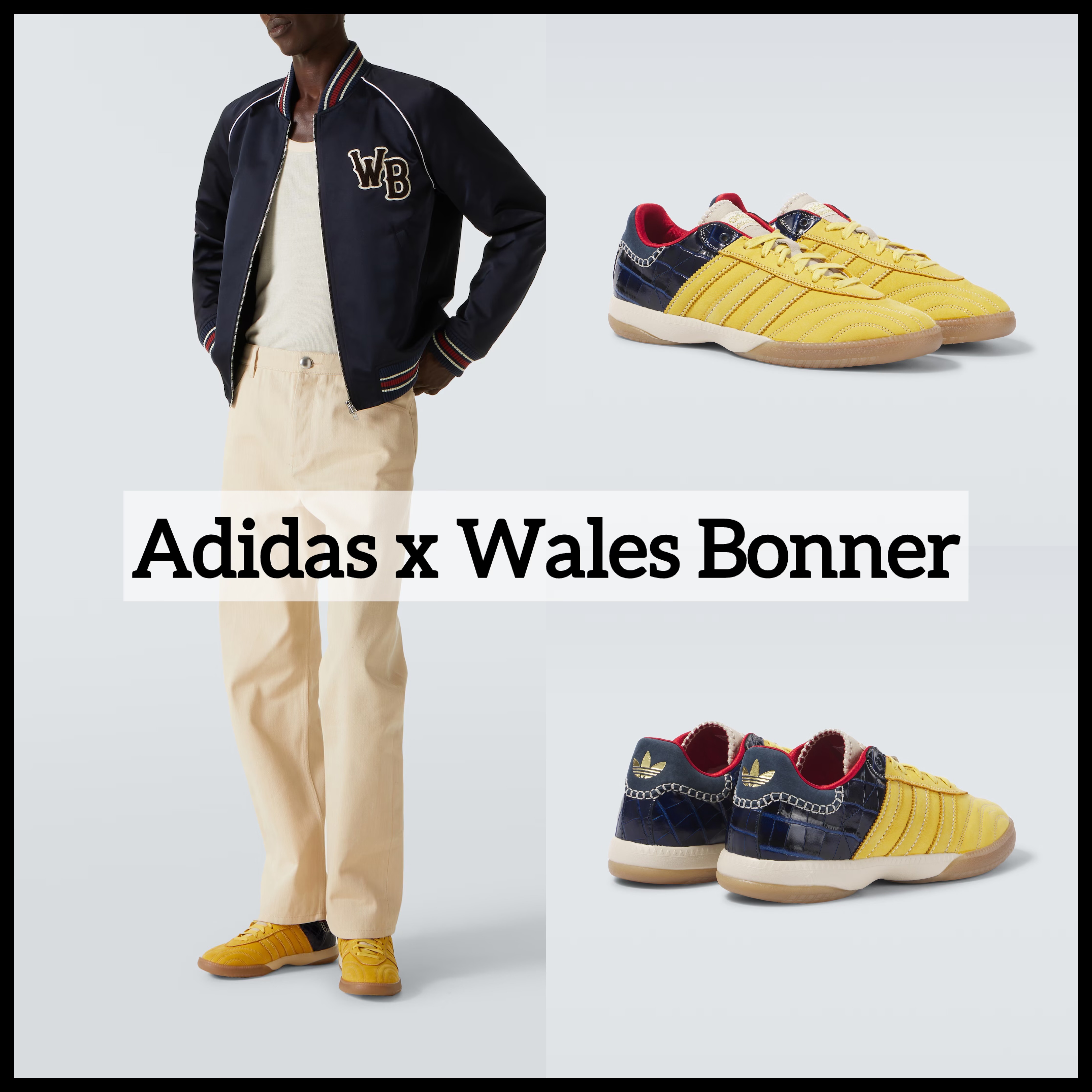 【Adidas x Wales Bonner】Samba Millennium suede sneakers
