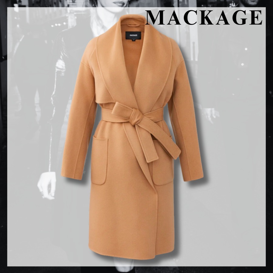 【MACKAGE】Thalia ダブルフェイスローブウールコート＊7分丈