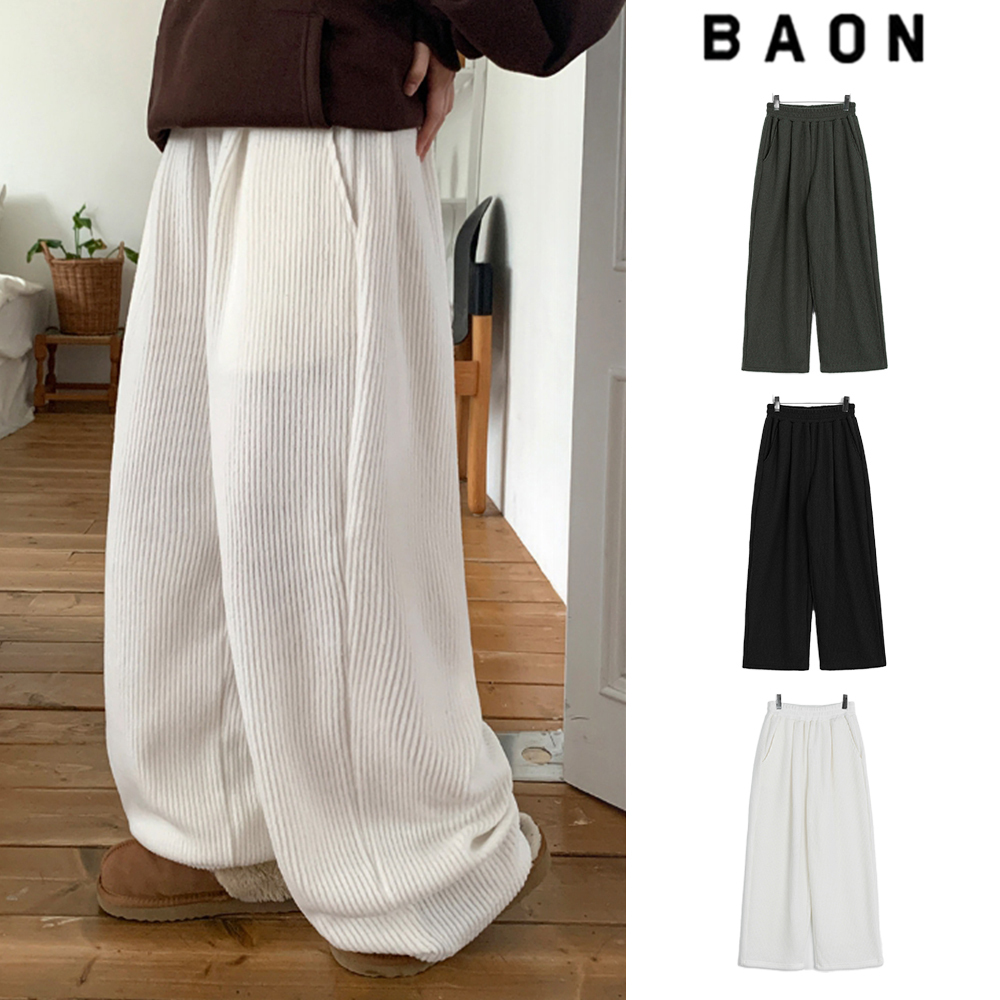 【BAON】Chihine banding knit wide pants