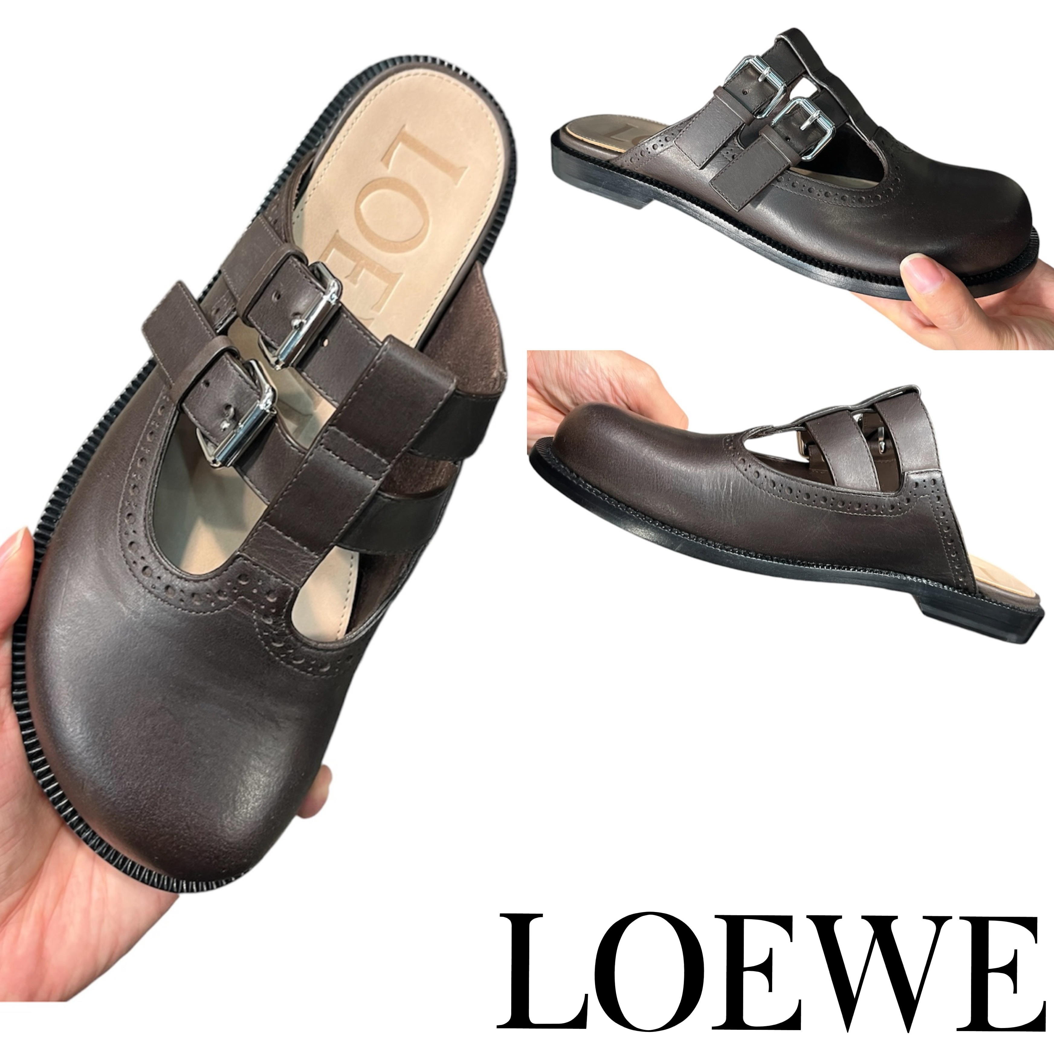 LOEWE】カンポ メリージェーン ミュール（ワックスドカーフ