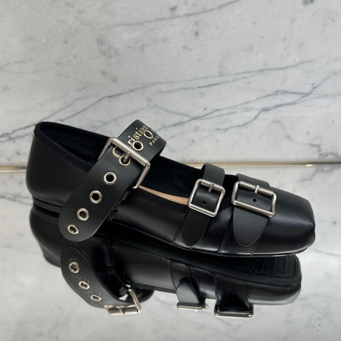 調節可能ストラップ Dior Punk カーフスキン バレリーナ