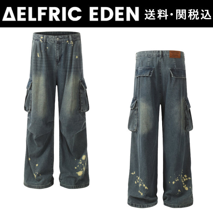 【Aelfric Eden】スプラッシュインクウォッシュ バギージーンズ