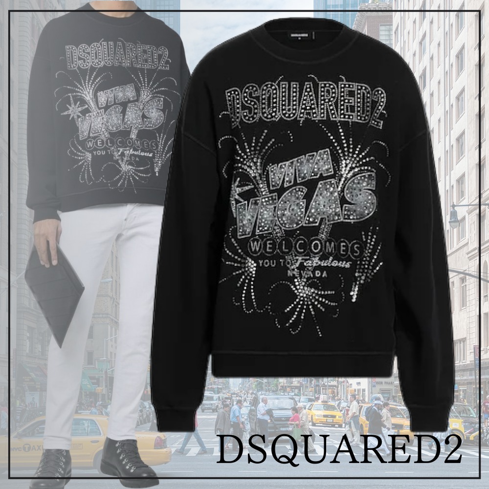 【自分だけのスタイルを】DSQUARED2 ラインストーン付スウェット