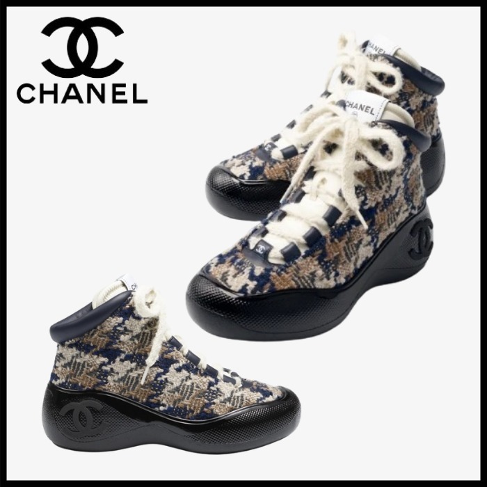 【編み上げがポイント】CHANELスニーカー