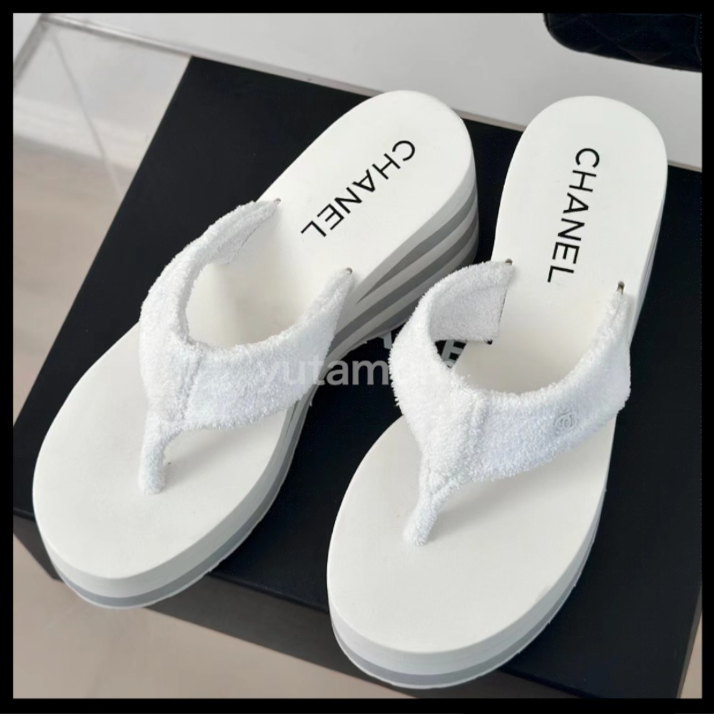 【タオル地なので気軽に使える♪】CHANEL サンダル シンプル