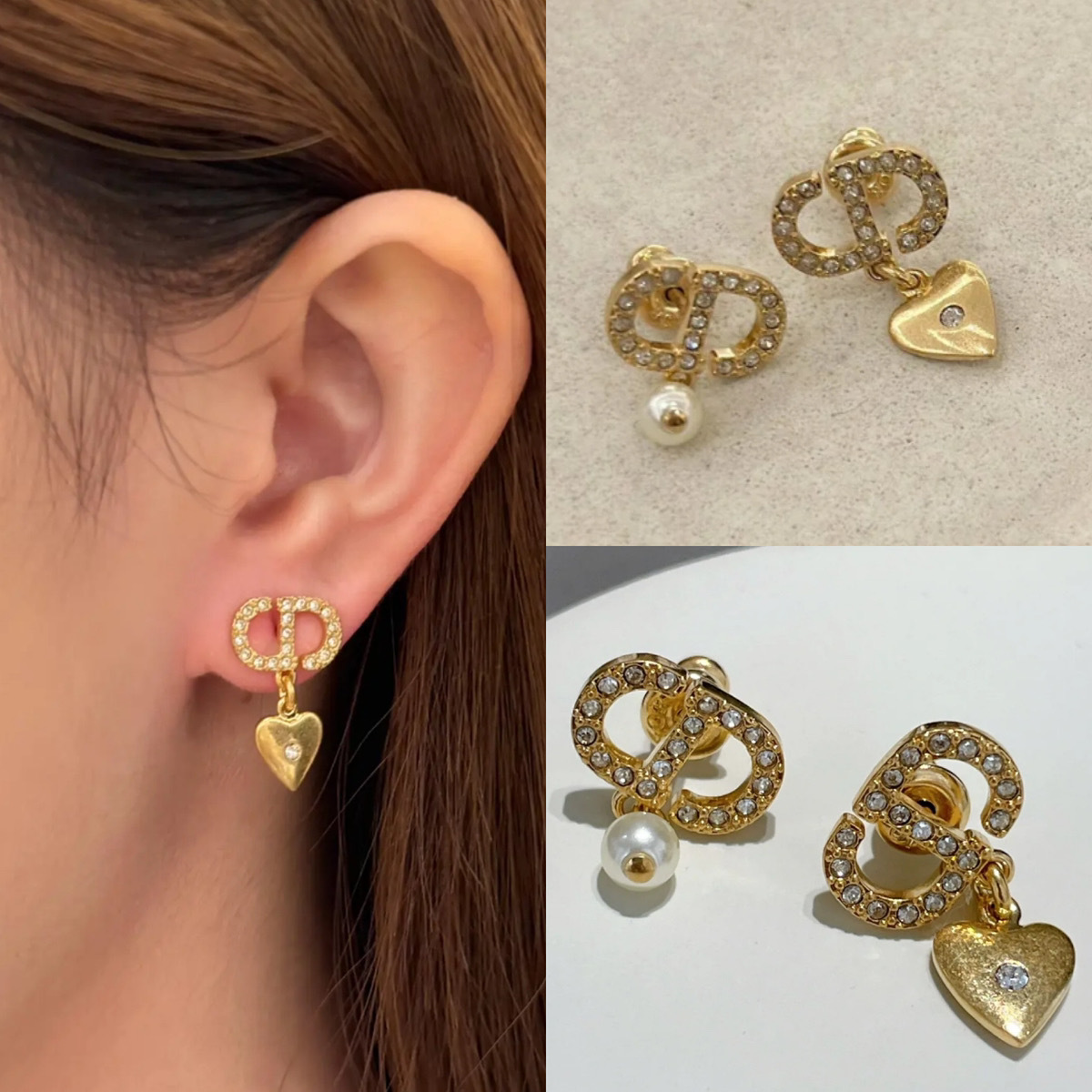 アシメなデザインが可愛い\tDior\tPetit CD Lucky Charms ピアス