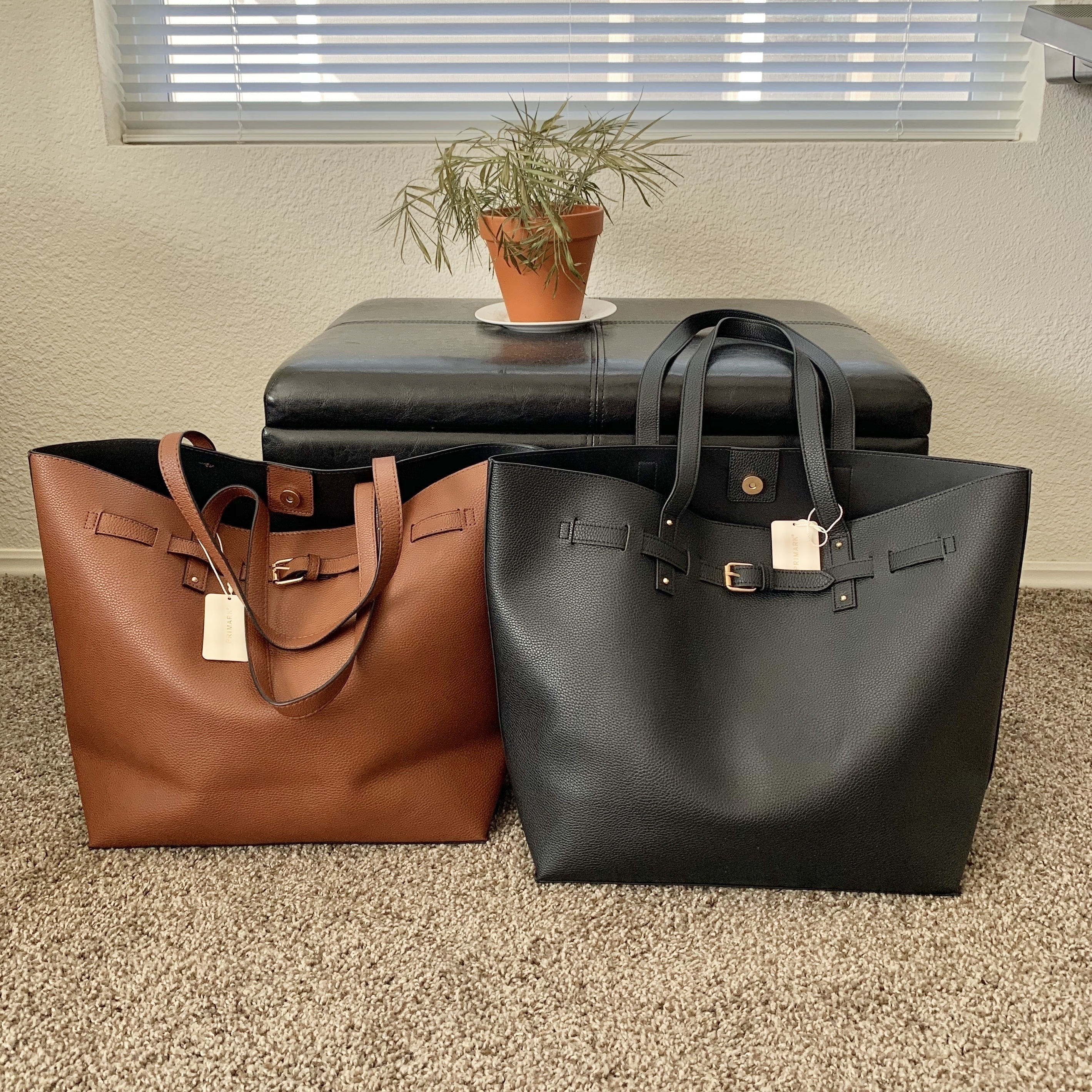 国内即発 ロンドン買 fauxレザーベルトトート Primark