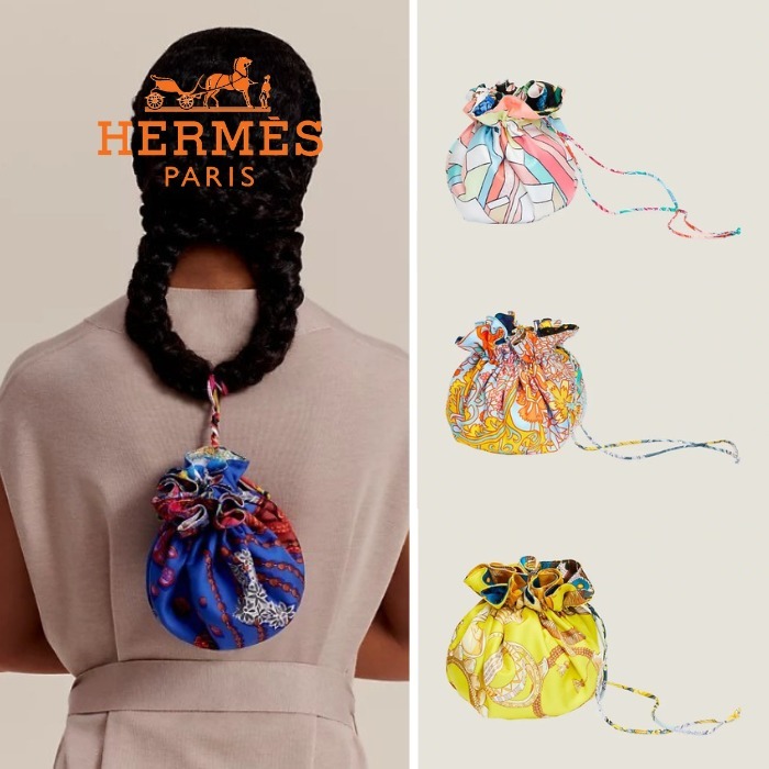 ランダムで届く♪【HERMES】リバーシブルシルクバッグ ポーチ