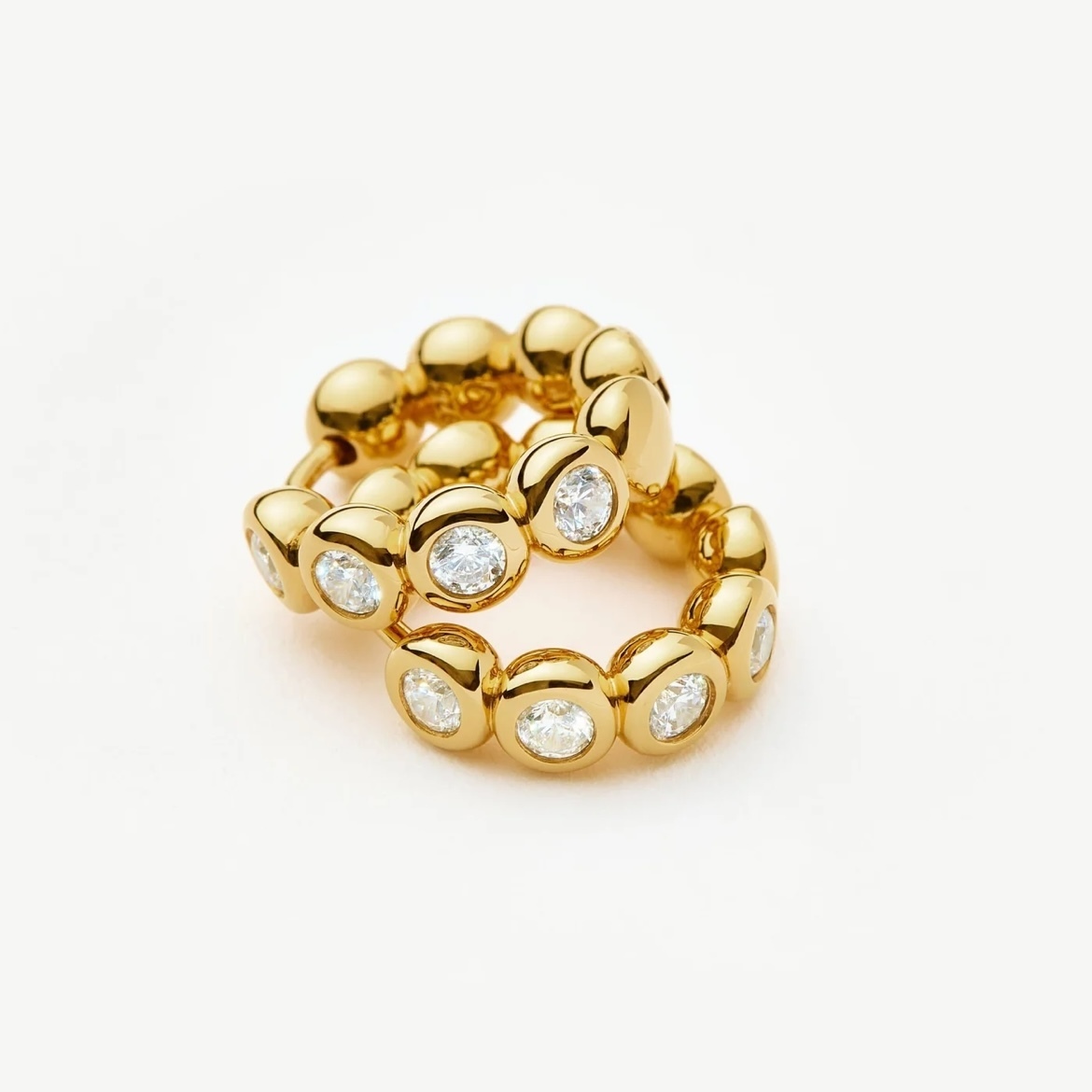 【関送込】MISSOMA テニス スモール フープ ピアス Melissa Joy Manning｜14kt トラぺゾイド フープ ピアス“X-Small