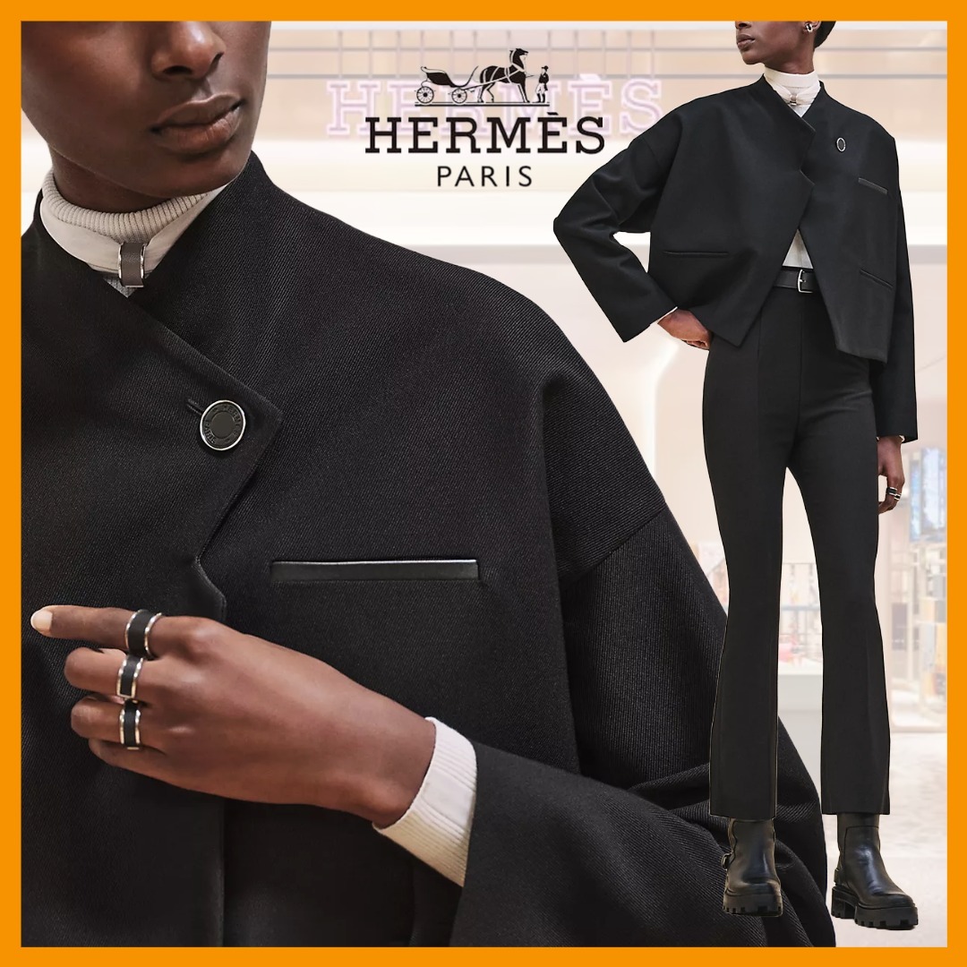 【すっきりとしたラインが美しい★】HERMES★ウールジャケット