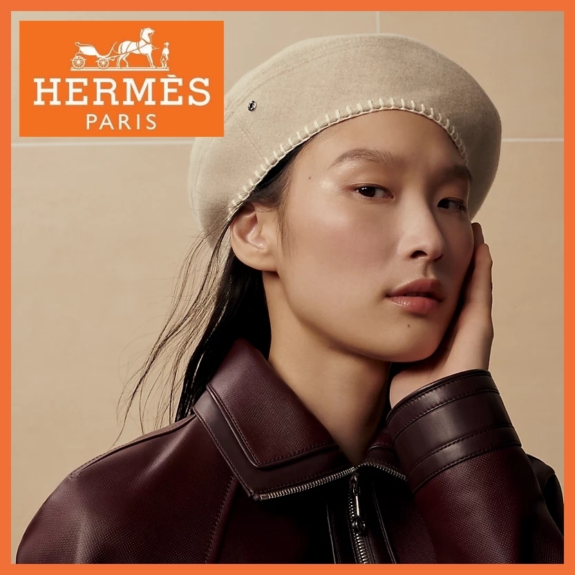 〈人気必須アイテム♪〉HERMES ベレー帽 サン