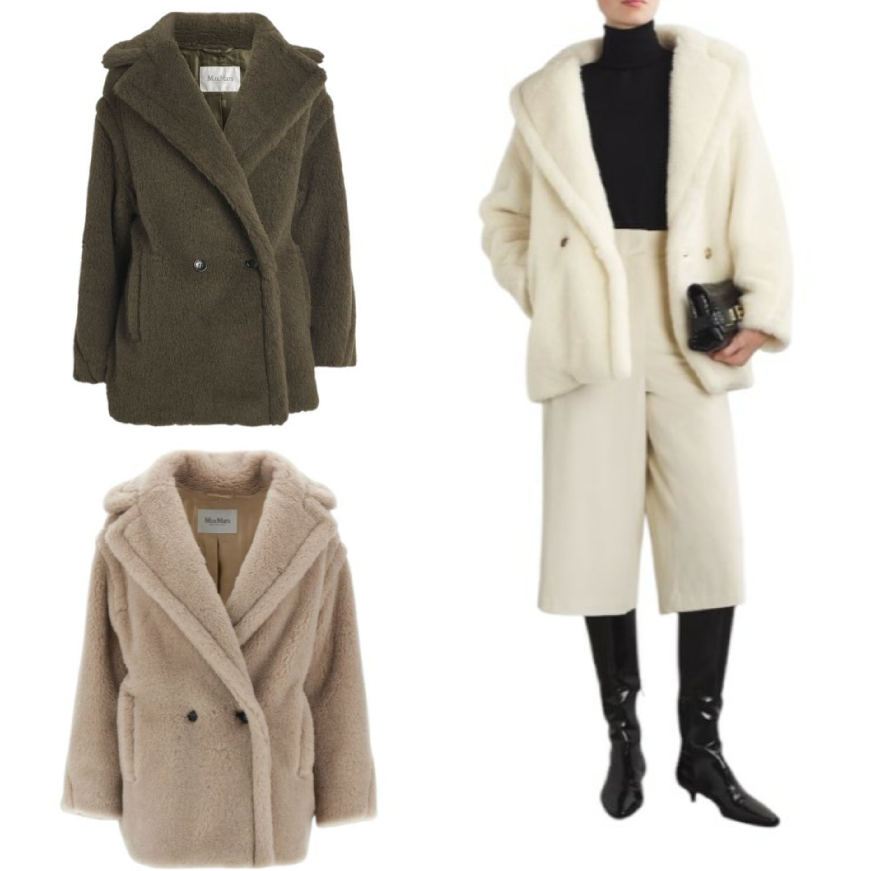 ☆MaxMara☆直営店買付☆お洒落Teddy Bear Icon Short Coat/OLGA