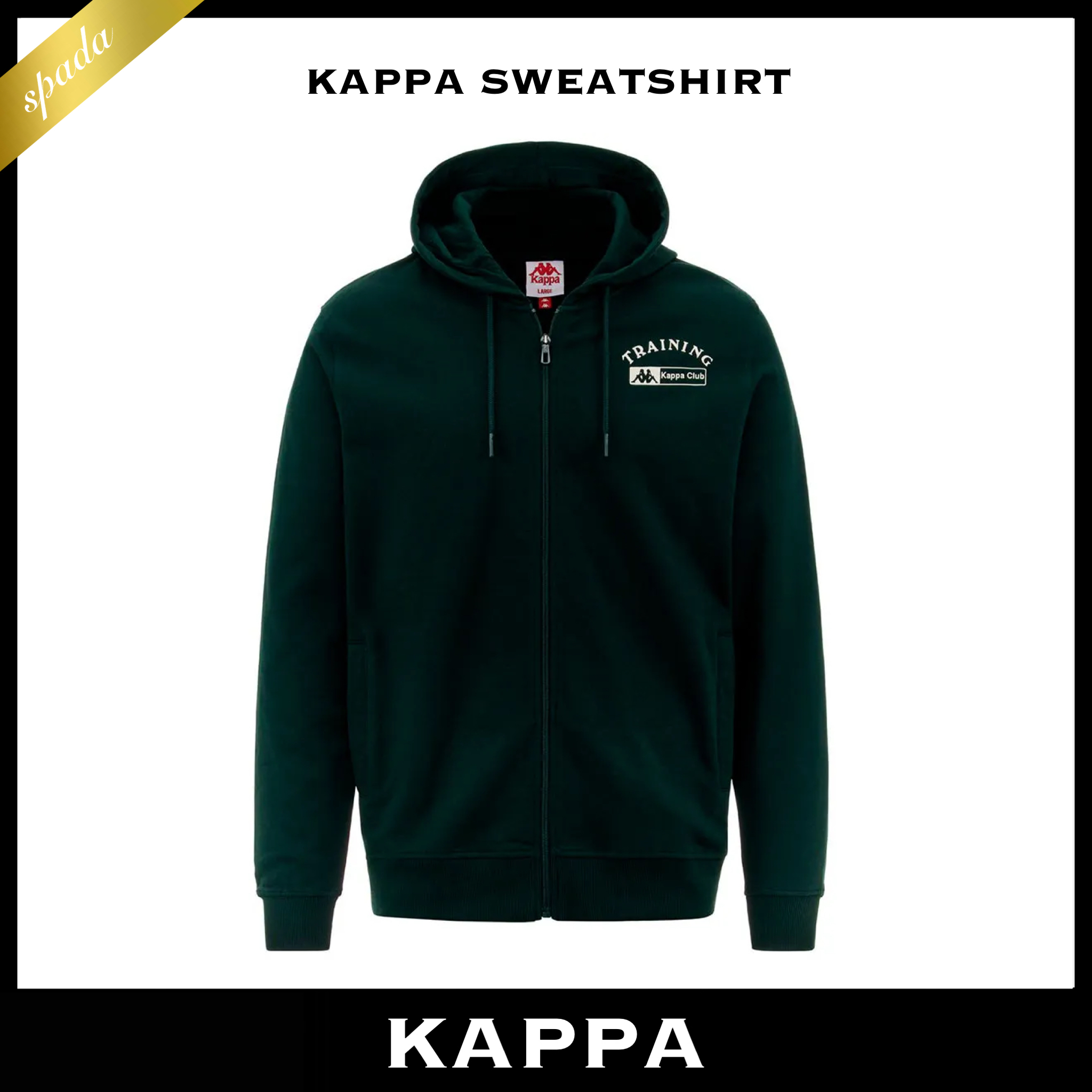【Kappa】ロゴ ジップアップ パーカー グリーン / 送料無料