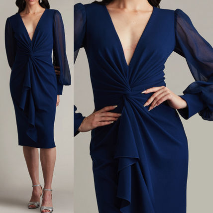 cat❣️TADASHI SHOJI ドレス　ワンピース　ネイビー TADASHI SHOJI ワンピース ドレス ネイビー （ブルー 刺繍レース