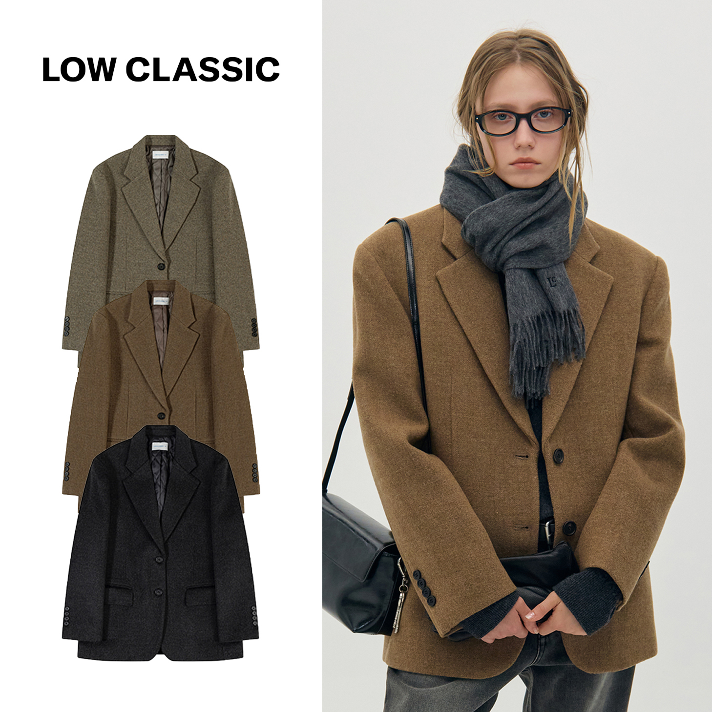 ジャケット LOW CLASSIC : 24FW / VINTAGE 2-BUTTON WOOL BLAZER (3COLORS)