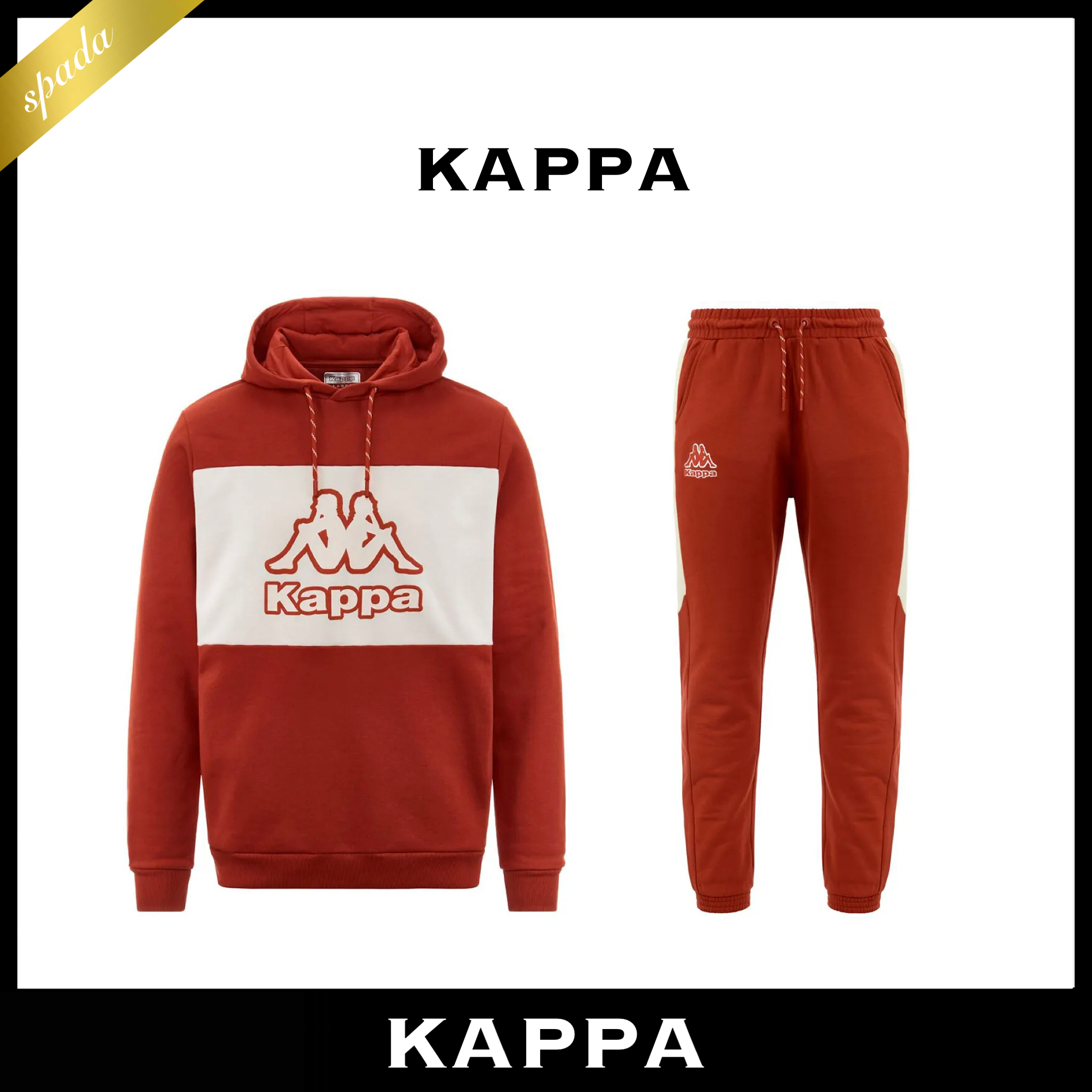 【Kappa】ロゴ カラーブロック セットアップ レッド / 送料無料
