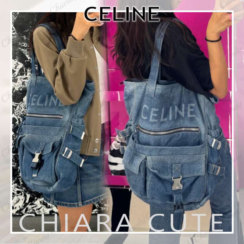 【24AW NEW】CELINE_unisex / ロゴ入り デニムトートバッグ