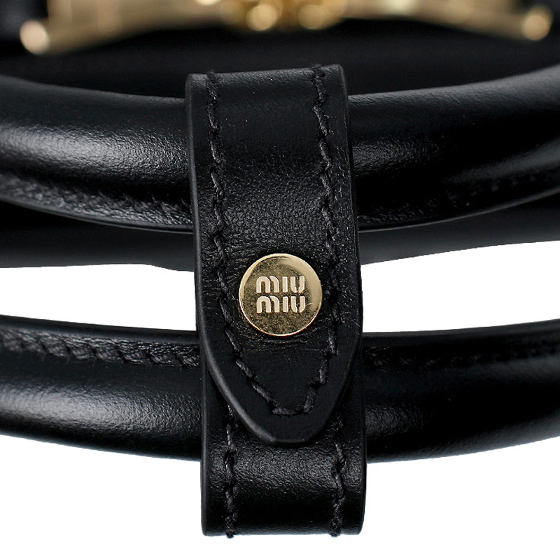 ☆送料関税込☆MiuMiu ミュウミュウ ロゴ レザー ボー バッグ