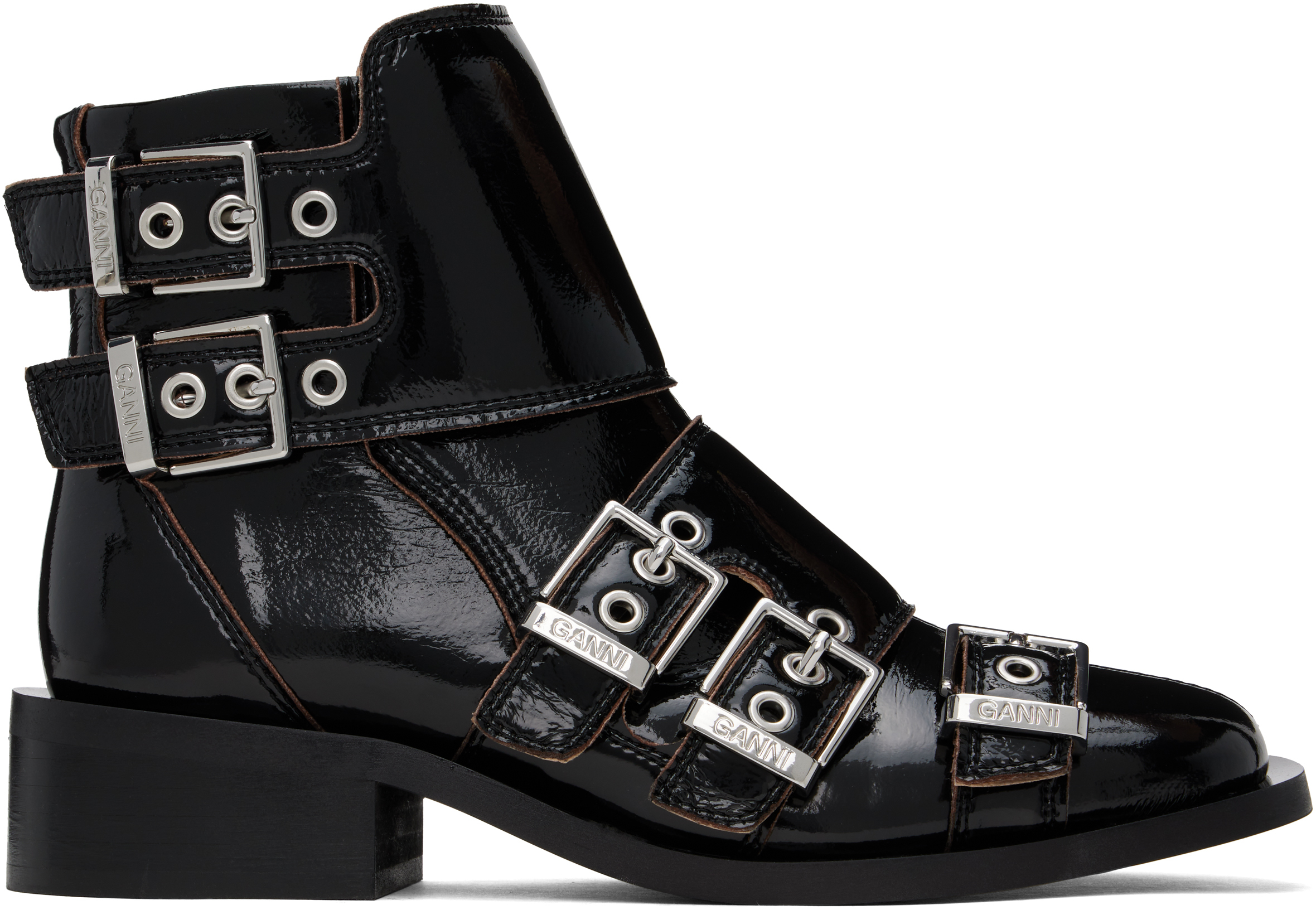 【関税込み】GANNI ブラック Feminine Buckle ナプラック ブーツ