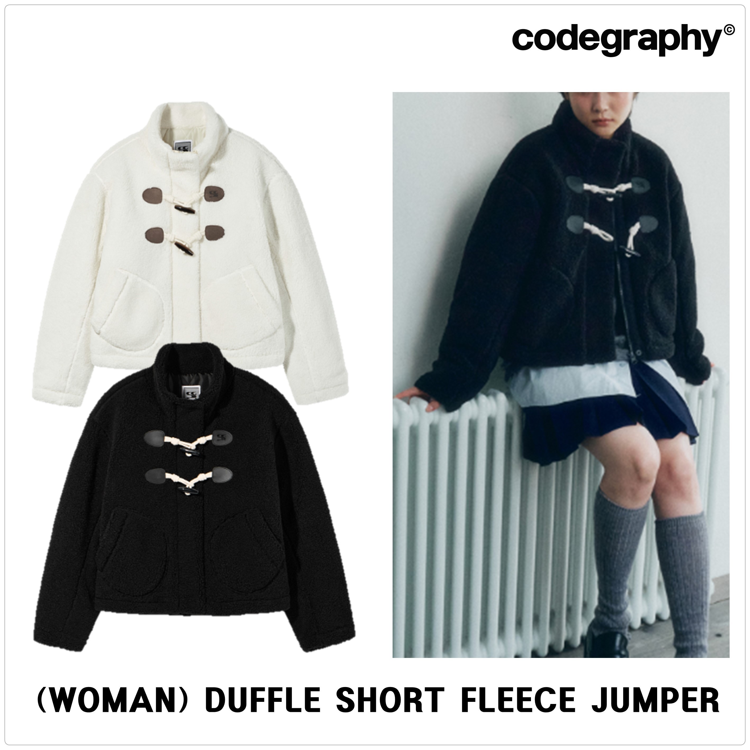 [CODE GRAPHY]W DUFFLE SHORT FLEECE ジャンパー★新作・24AW★