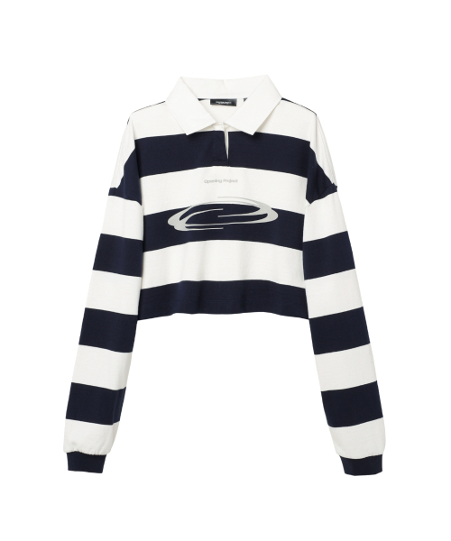 トップスその他 Opening Project W Identity Stripe Collar T Shirt White