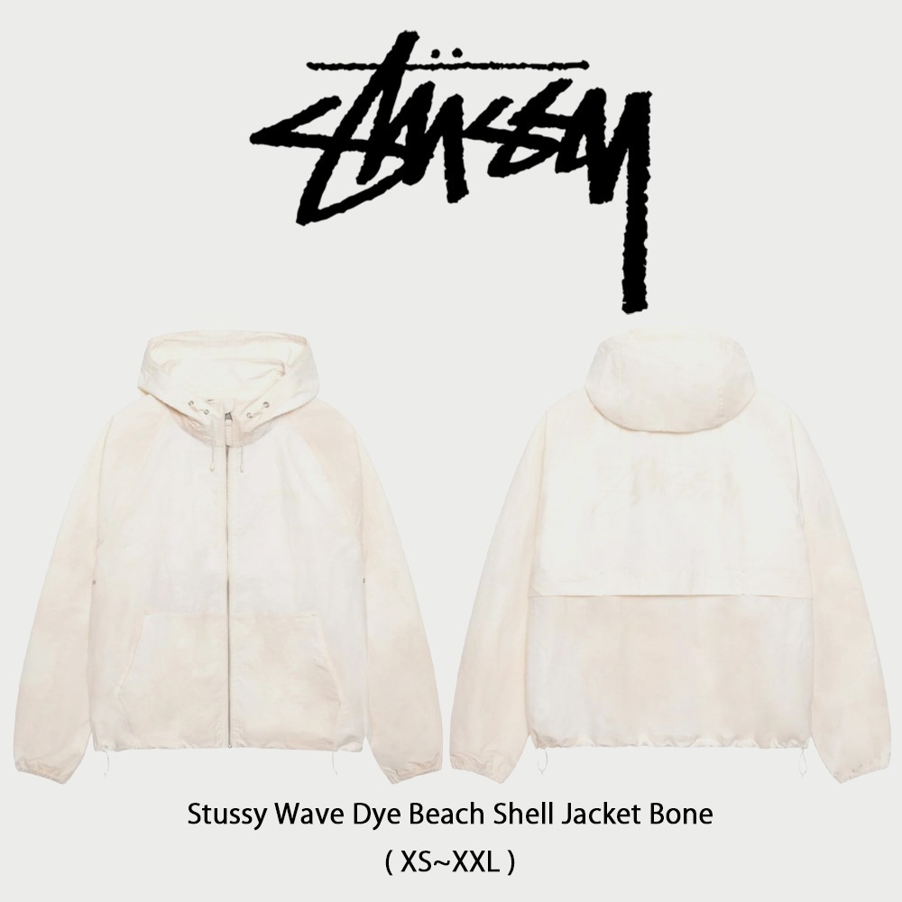 【Stussy】 人気★ Wave Dye Beach Shell Jacket Bone
