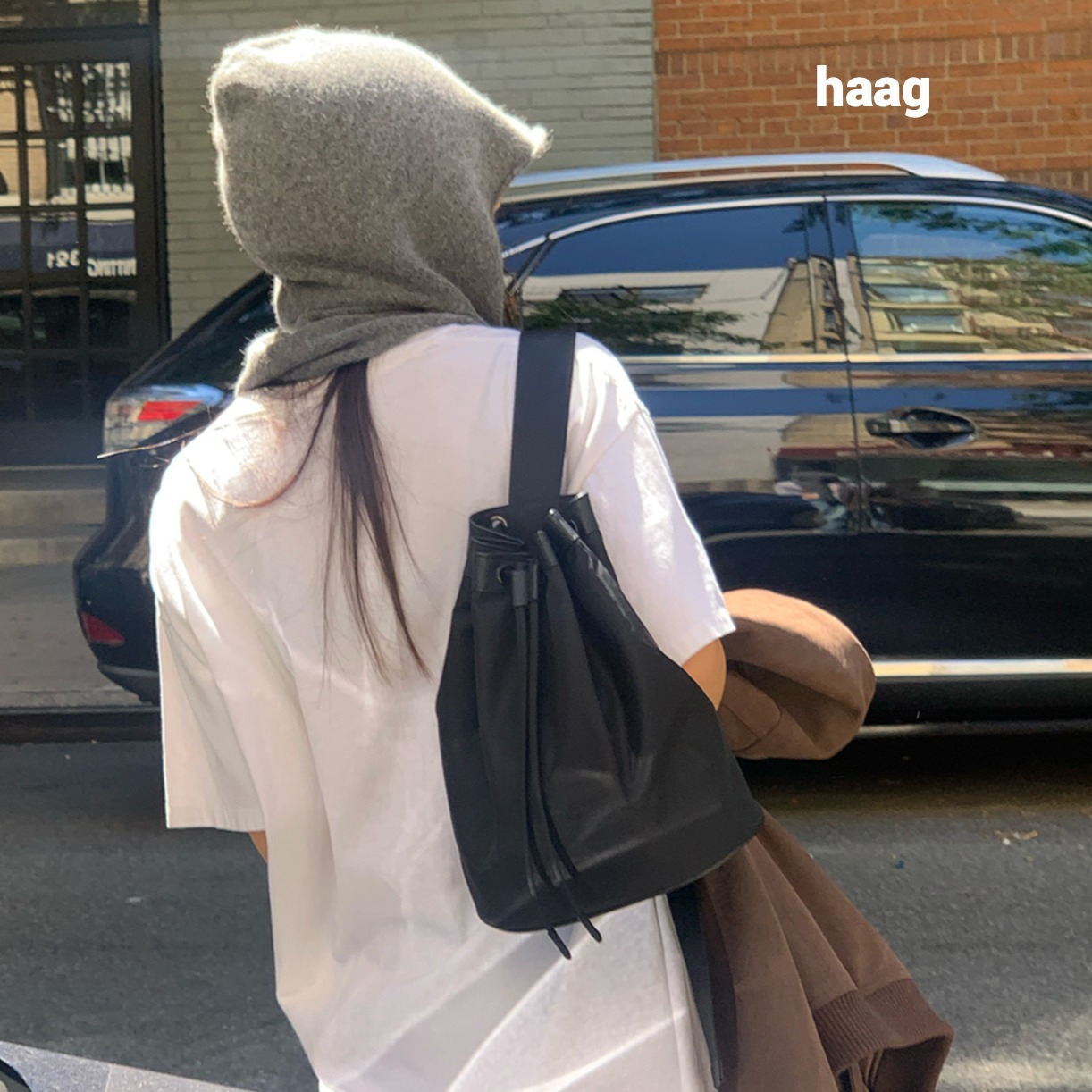 韓国人気【haag】a leather backpack レザーバックパック