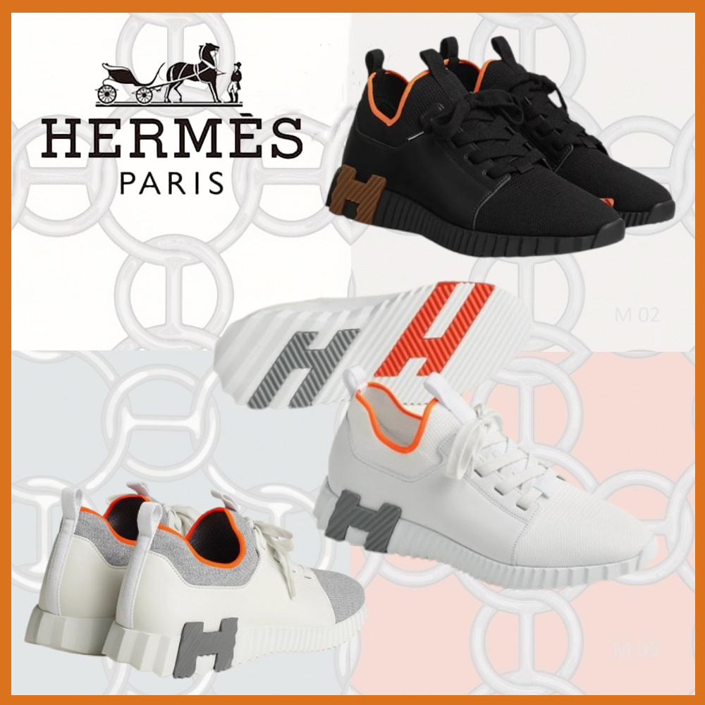 【オレンジカラーがポイント☆】HERMES デパール スニーカー