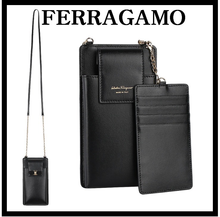 ★関税込★Ferragamo★ヴァラリボン ショルダー スマホケース