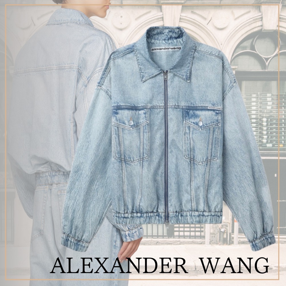 SALE＊Alexander Wang >> ロゴボンバーデニムジャケット Alexander Wang ロゴ デニムジャケット 通販 - FARFETCH