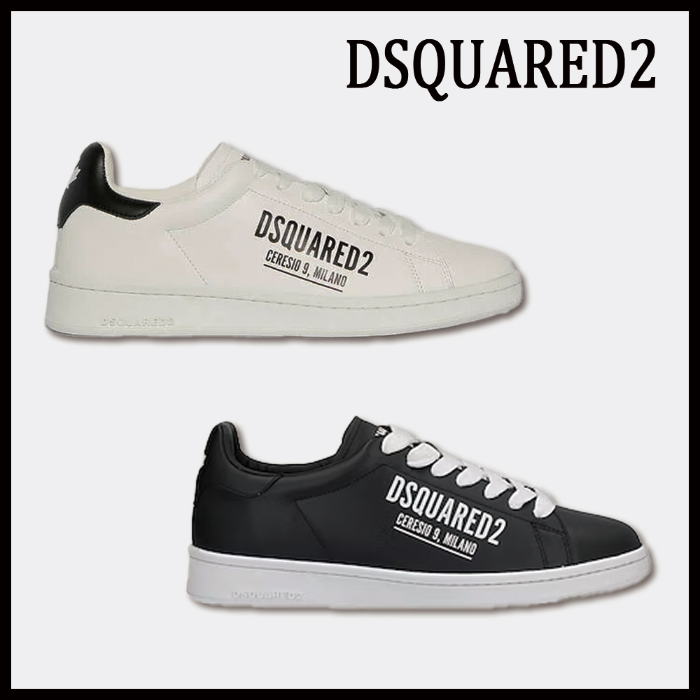 【国内送関込】Dsquared White Leather Cassetta Sneakers