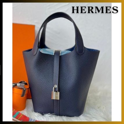 【美品 /Bleu Nuit × Silver金具】HERMES ピコタンロック 18 PM エルメス / HERMES ピコタンロック PM ブルーニュイ/ブラック