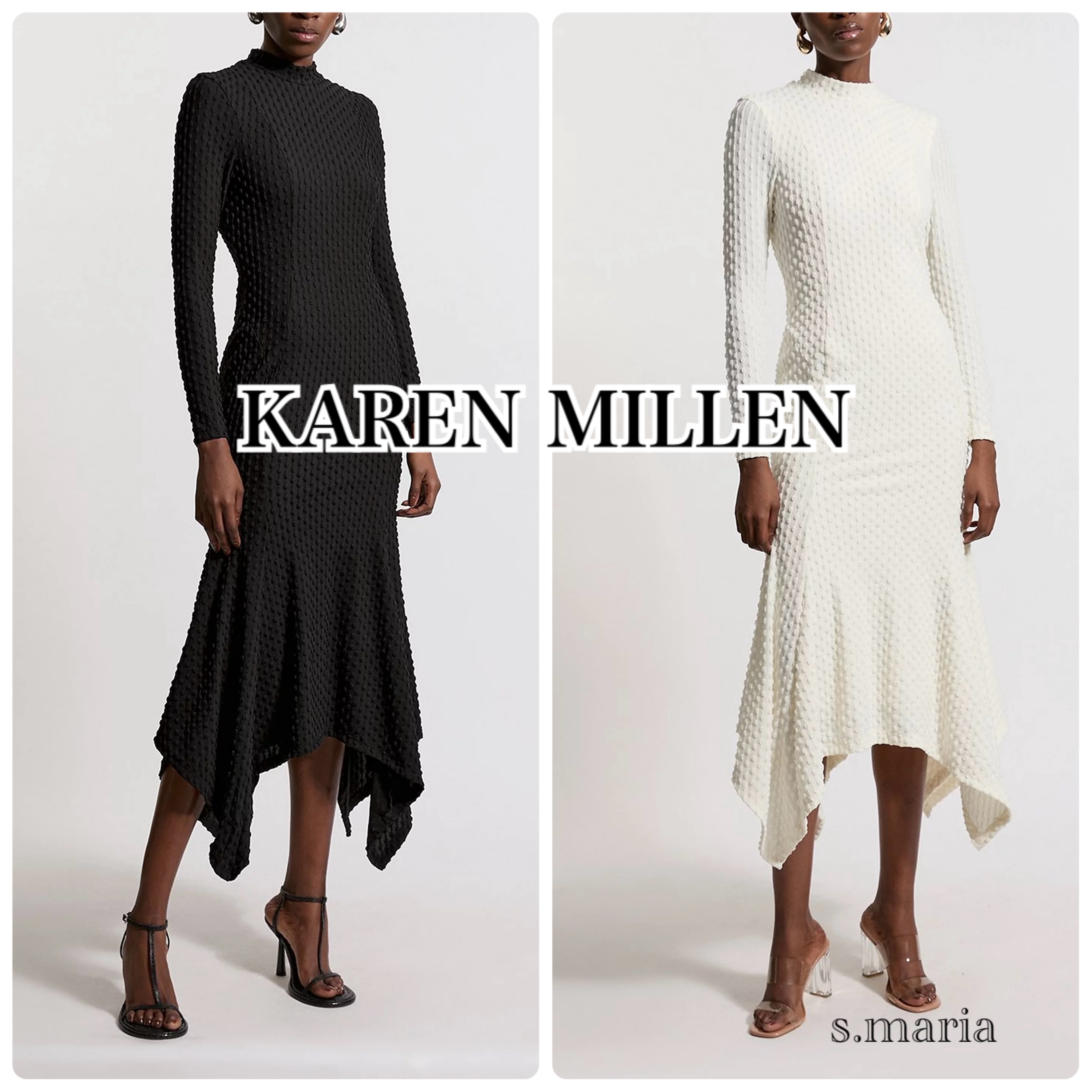 【Karen Millen】テクスチャード ジャージー ワンピ*送料関税込