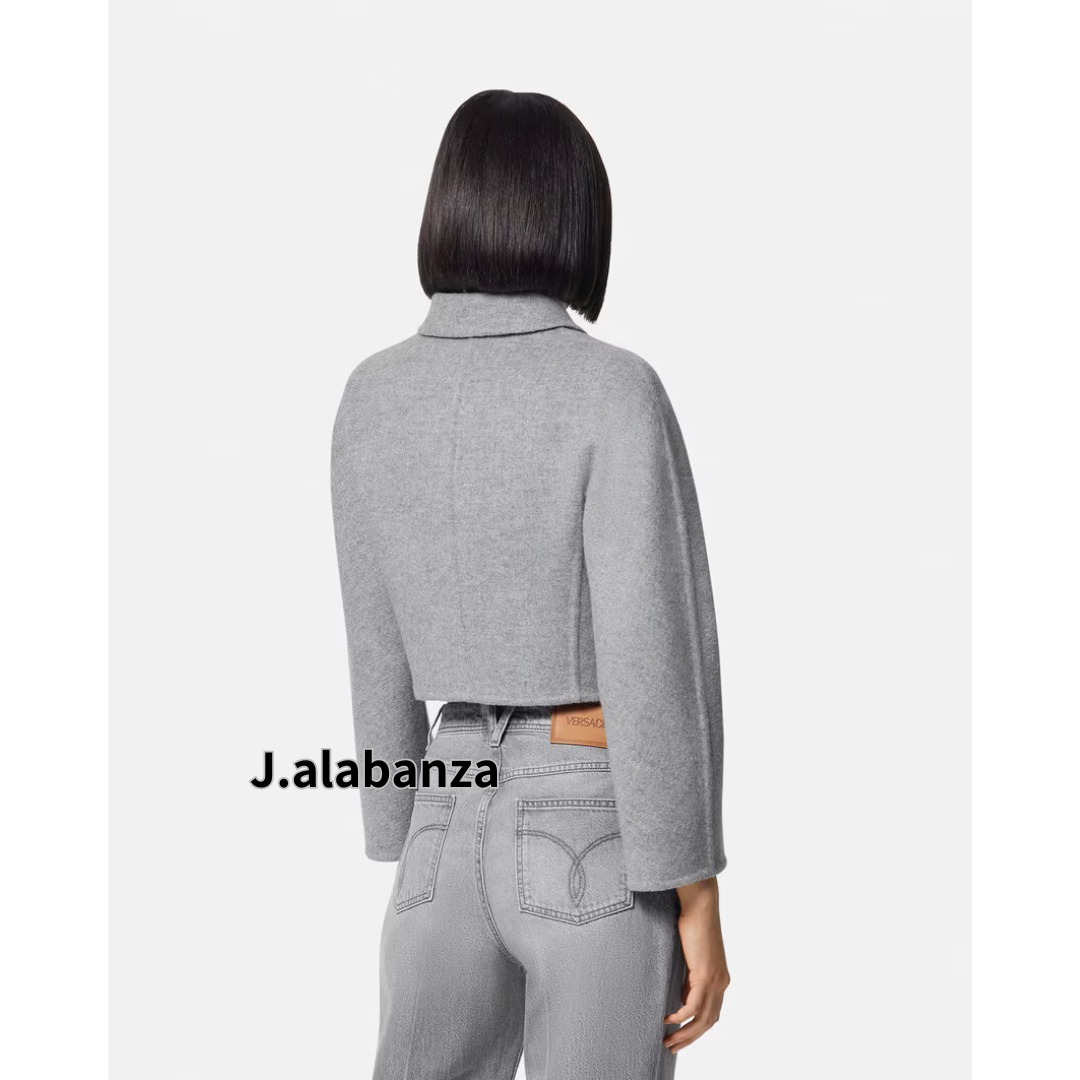 ヴェルサーチェ☆バロッコ カシミヤブレンド クロップジャケット ヴェルサーチェ☆バロッコ カシミヤブレンド クロップジャケット